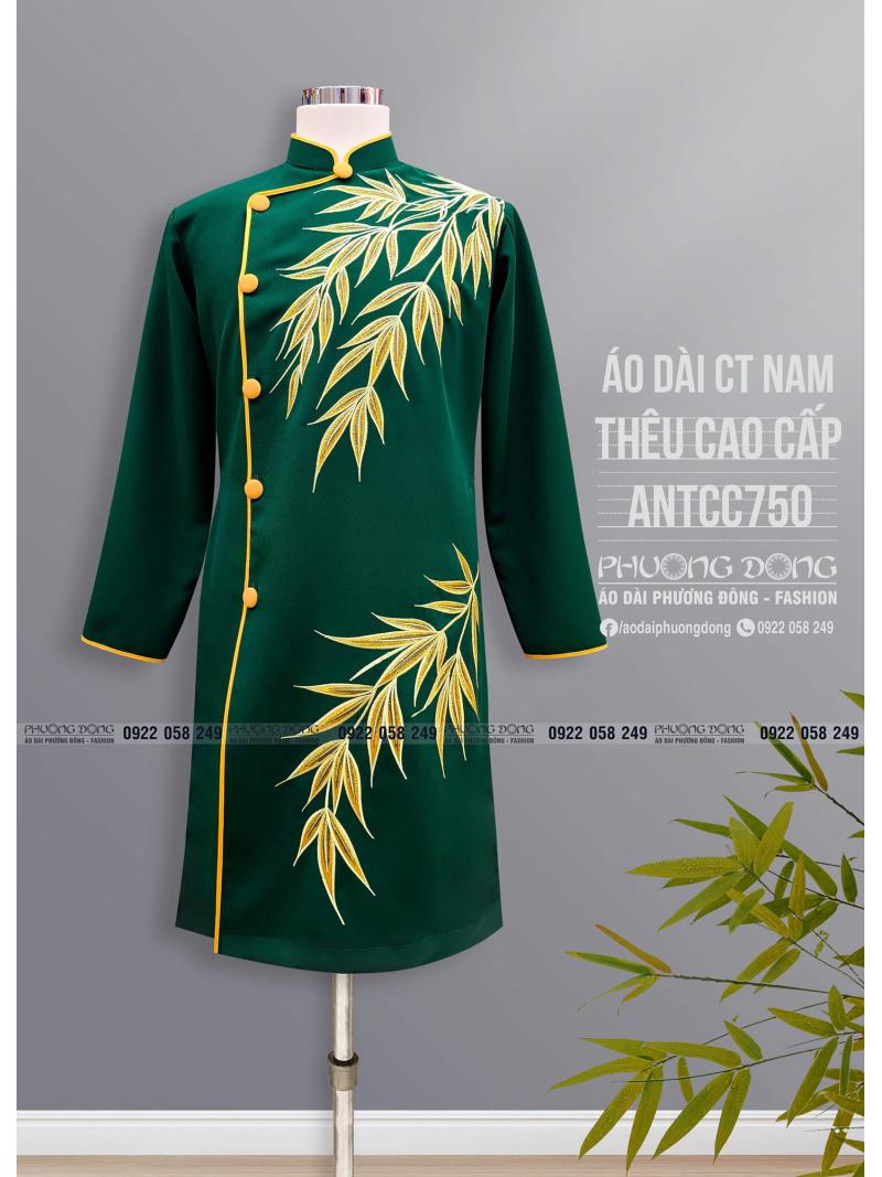 Áo Dài Cách Tân Nam Thêu Cao Cấp ANTCC750